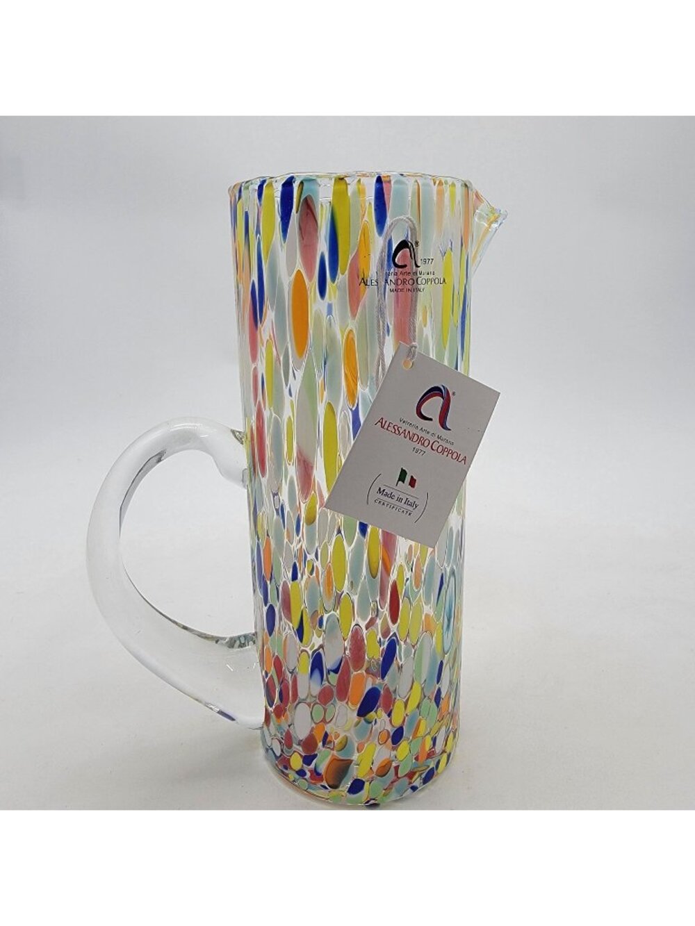 Alessandro Cappola Murano Confetti Art Glass Pitcher